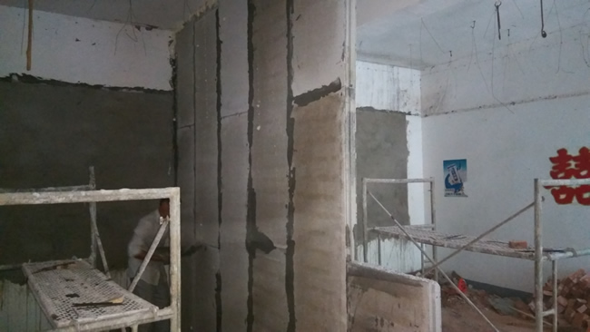 舊墻改造使用輕質隔墻板施工_輕質材料_輕質墻體材料_隔音防火墻板-湖北博悅佳實業有限公司